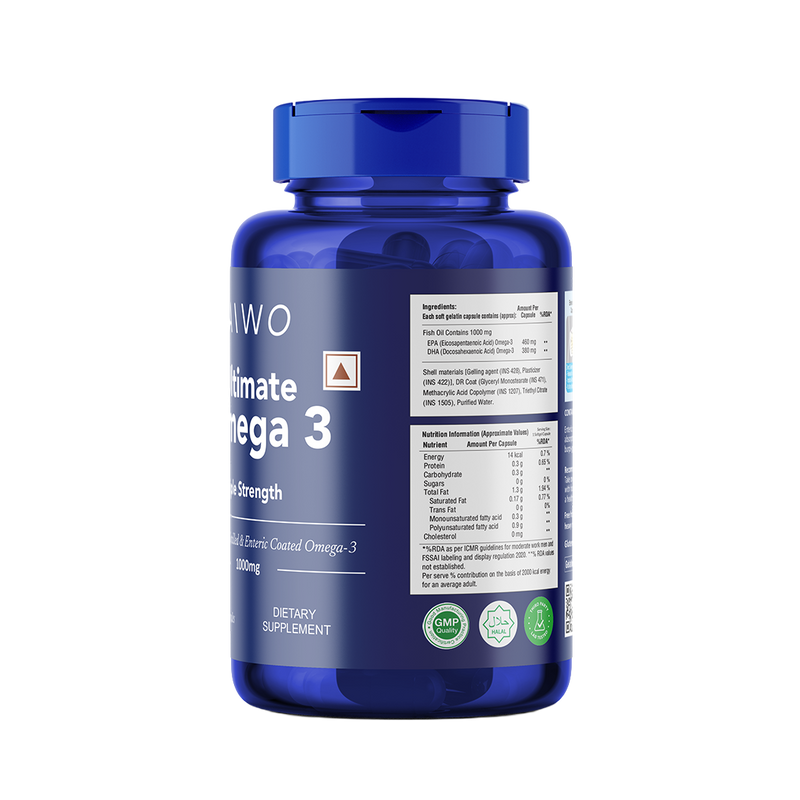 Aiwo Ultimate Omega 3 Triple Strength 460mg EPA & 380mg DHA 1000mg