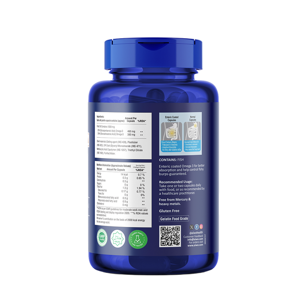 Aiwo Ultimate Omega 3 Triple Strength 460mg EPA & 380mg DHA 1000mg