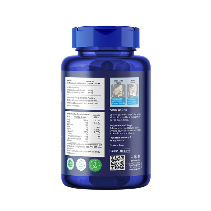 Aiwo Ultimate Omega 3 Triple Strength 460mg EPA & 380mg DHA 1000mg